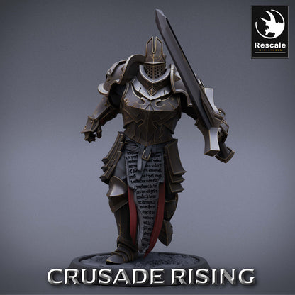 Productafbeelding 1 van 4: Fantasy Miniatuur: Tempelridder Paladijn met Grootzwaard in Pantseruitrusting, Ridder-Commandant, Heilige Krijger, Templar Knight (23_04_F20)