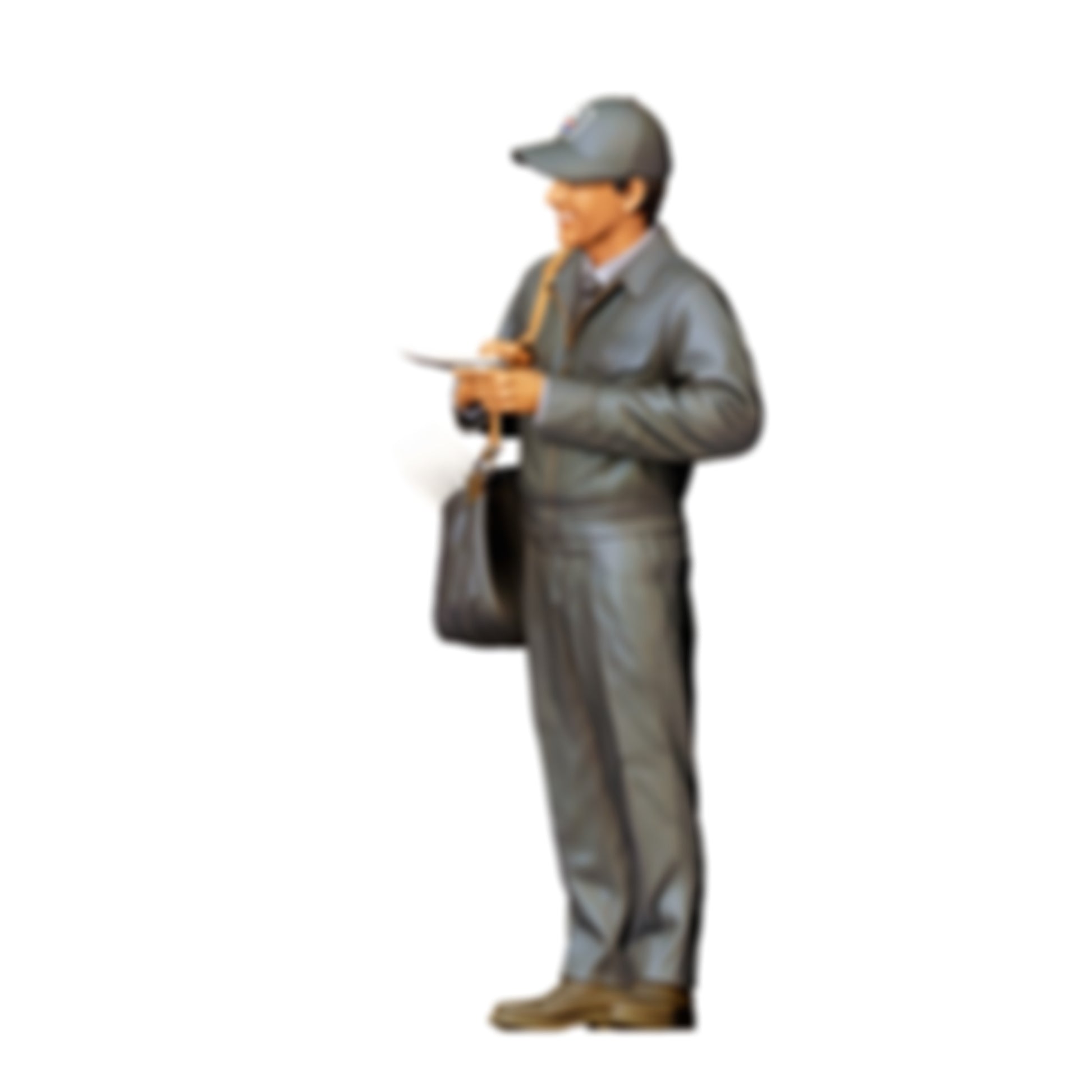 3DP Miniatures 3: Stehende Figur: Handwerker im Overall mit Werkzeugtasche & Dokument (Ref. Nr. 462)