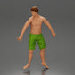 Diorama modelbouw productfoto 12: Diorama-miniatuur: Liggende persoon buikliggend naast surfboard met vinnen (Ref Nr. A66)