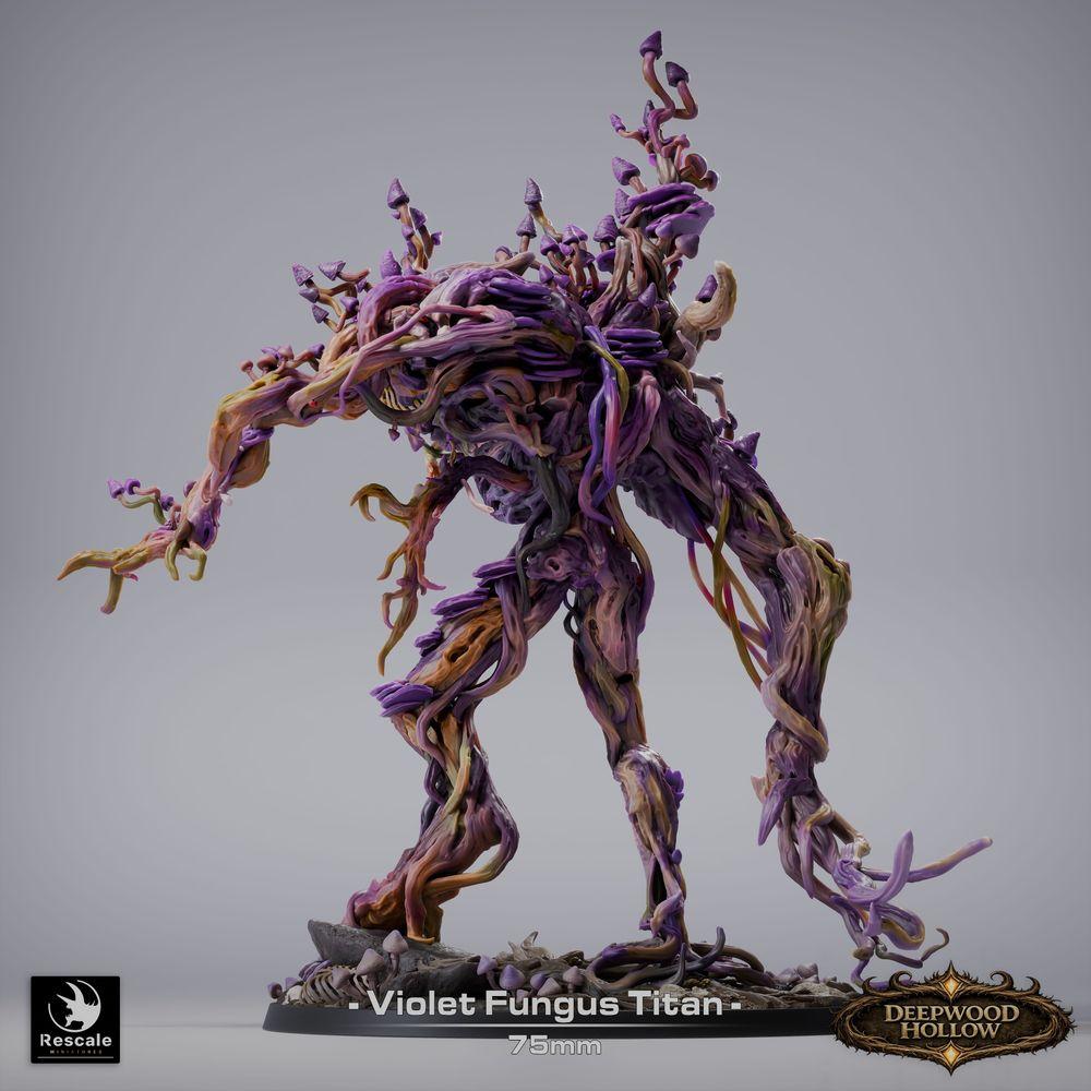 Productfoto Tabletop 28mm Lord of the Print (LotP) 0: Fantasy figuur: Violet Fungus Titan - Paarse Paddenstoel Kolos, Sporen-Titan, Planten-Golem, Bosgruwel Boss-monster (26_03_E1)