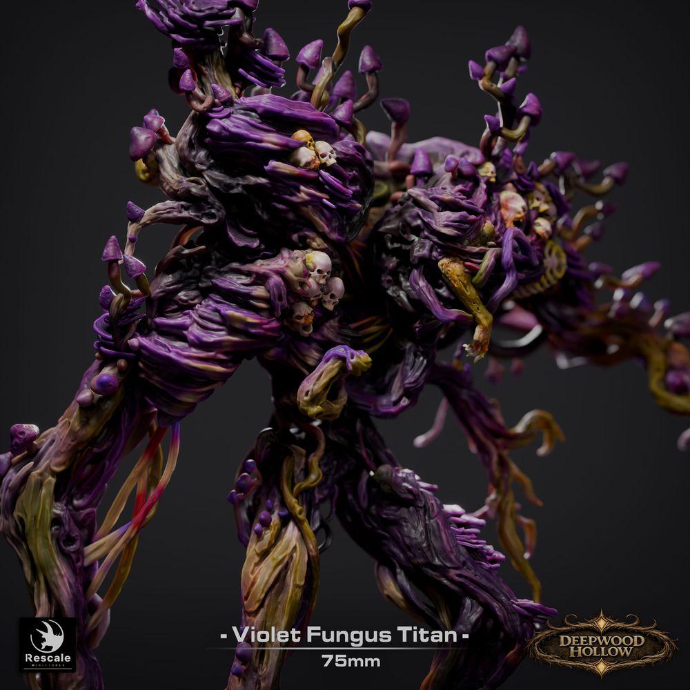 Productfoto Tabletop 28mm Lord of the Print (LotP) 1: Fantasy figuur: Violet Fungus Titan - Paarse Paddestoelkolos, Sporen-Titan, Planten-Golem, Bosgruwel Boss-monster (26_03_E1)