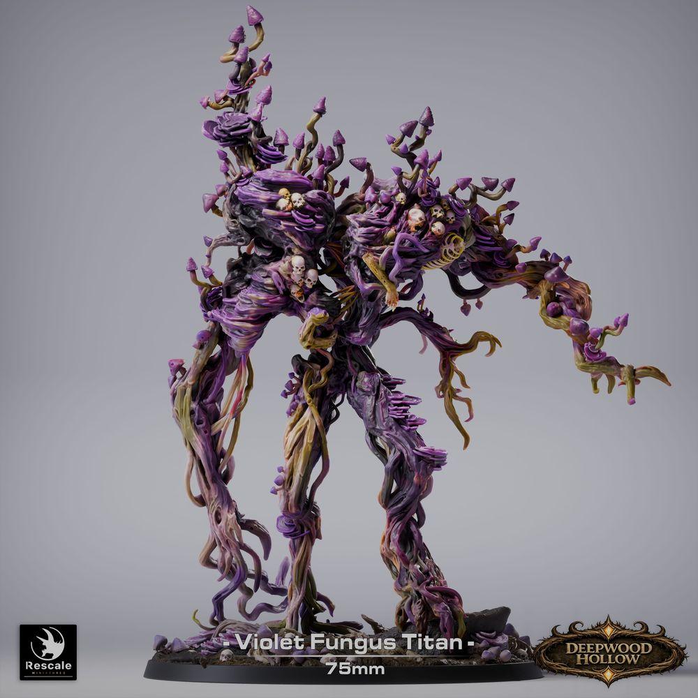 Productfoto Tabletop 28mm Lord of the Print (LotP) 2: Fantasy figuur: Violet Fungus Titan - Violette Paddenstoel Kolos, Sporen-Titan, Planten-Golem, Bos-Horror Boss-monster (26_03_E1)