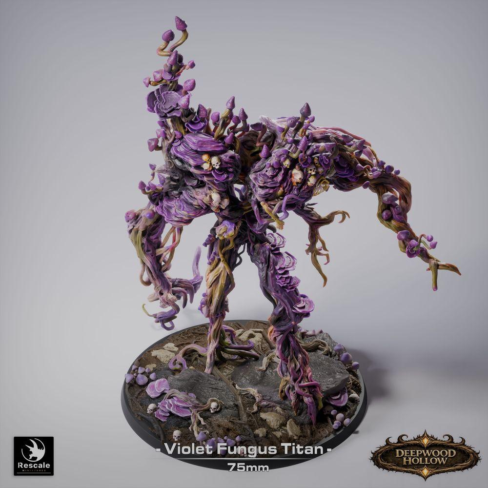 Productfoto Tabletop 28mm Lord of the Print (LotP) 4: Fantasy figuur: Violet Fungus Titan - Violette Paddenstoelenkolos, Sporen-Titan, Planten-Golem, Bosgruwel Boss-monster (26_03_E1)