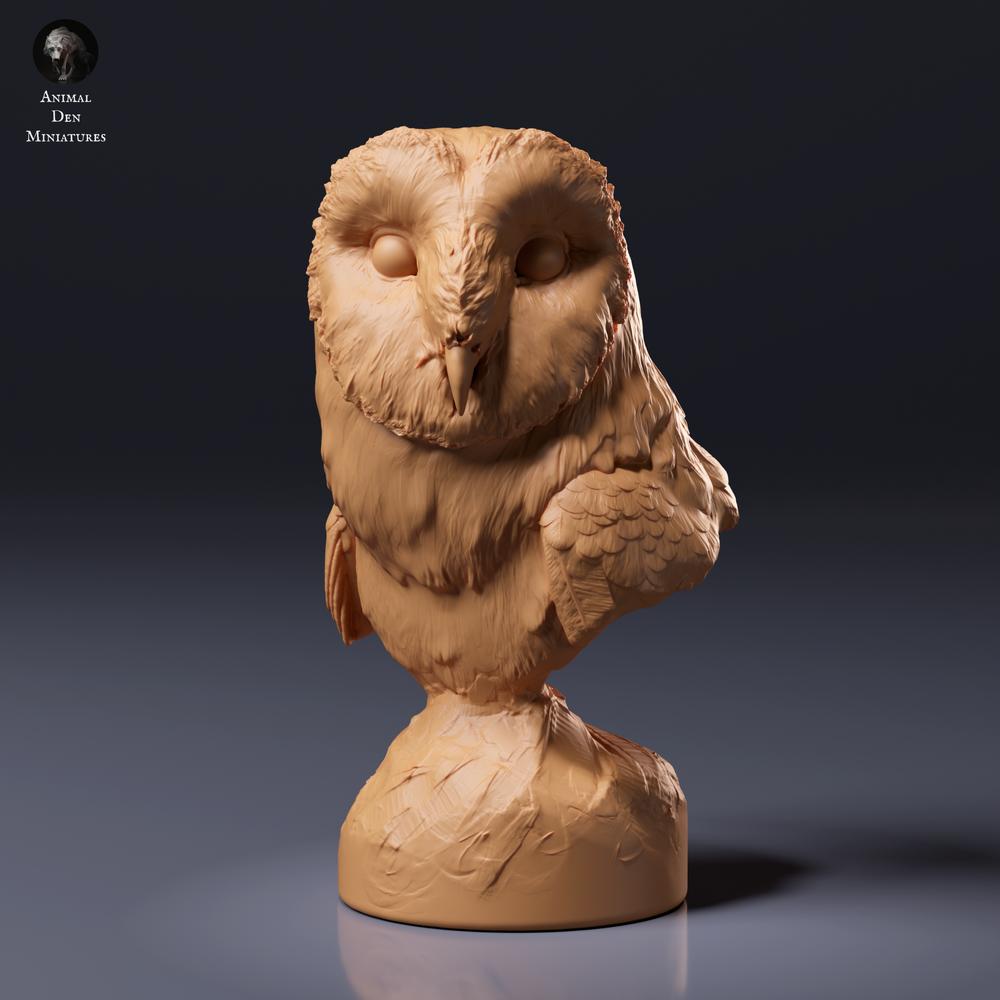 Productfoto dierenfiguur Animal Den Miniatures 5: wilde dierenfiguur: Amerikaanse kerkuil - buste (26_10_06)