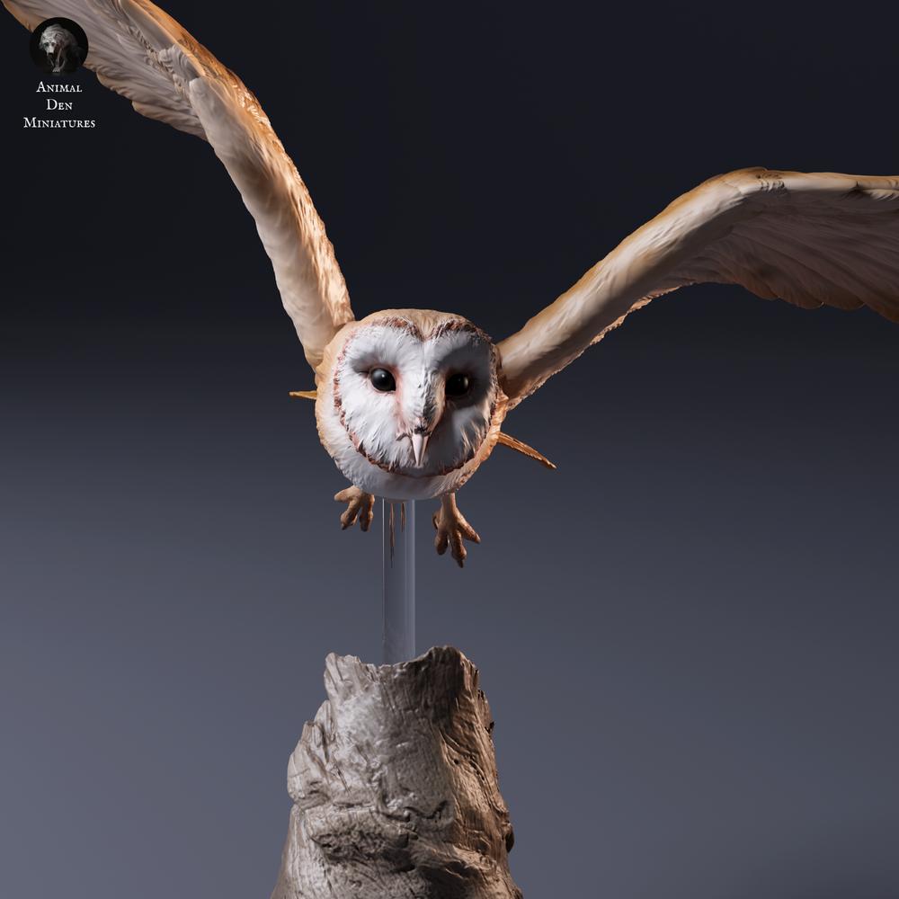 Productfoto dierenfiguur Animal Den Miniatures 5: wilde dierenfiguur: Amerikaanse kerkuil - vliegend (26_10_07)