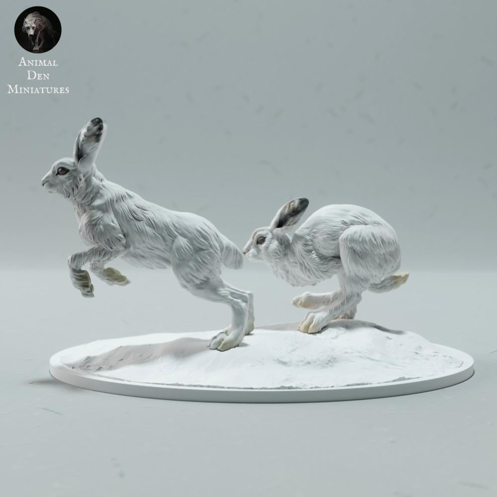 Productfoto dierenfiguur Animal Den Miniatures 0: Pooldierenfiguur: sneeuwhazen - rennend (23_01_16)