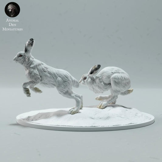 Productfoto dierenfiguur Animal Den Miniatures 0: Pooldierenfiguur: sneeuwhazen - rennend (23_01_16)