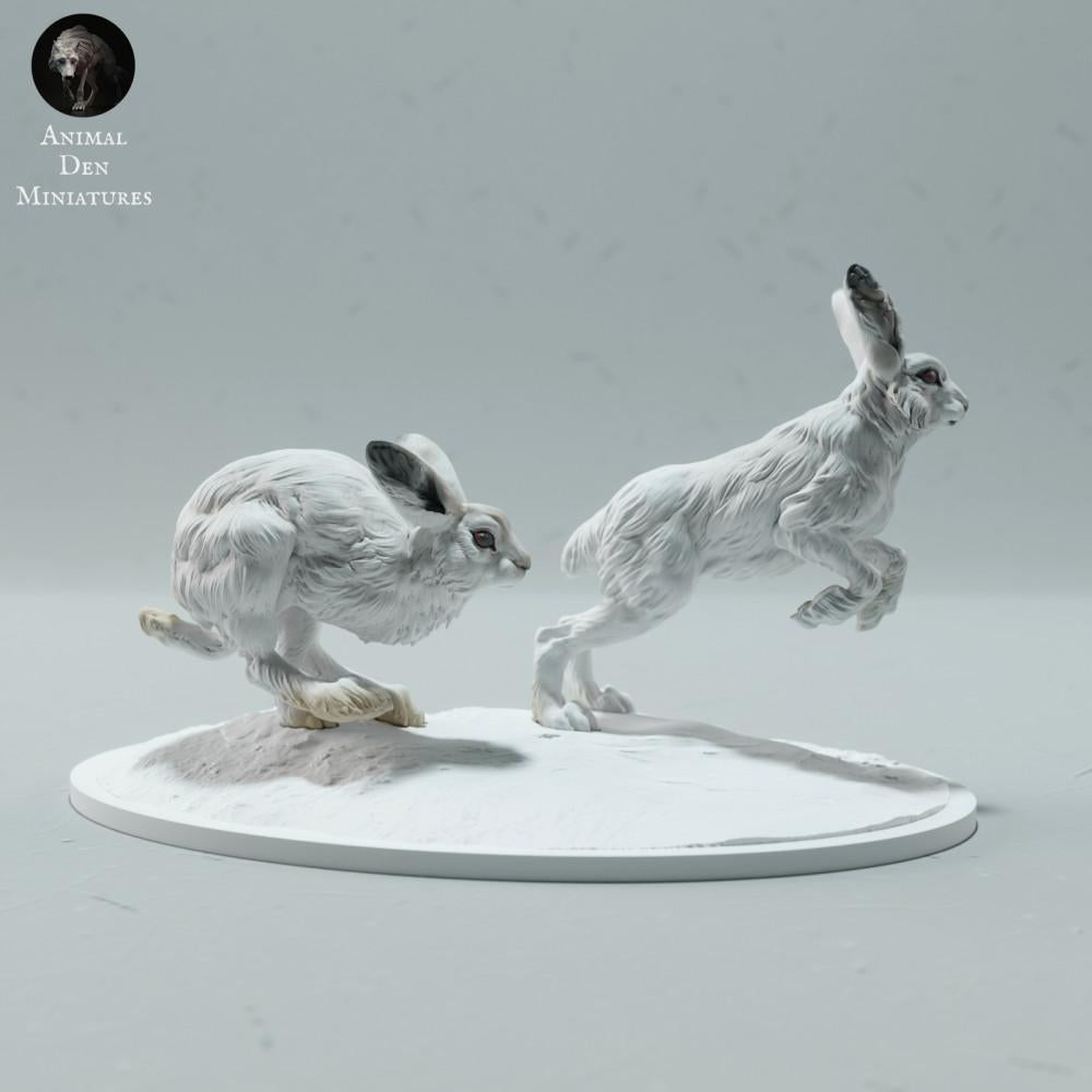 Productfoto dierenfiguur Animal Den Miniatures 2: Polar dierenfiguur: sneeuw­hazen - rennend (23_01_16)