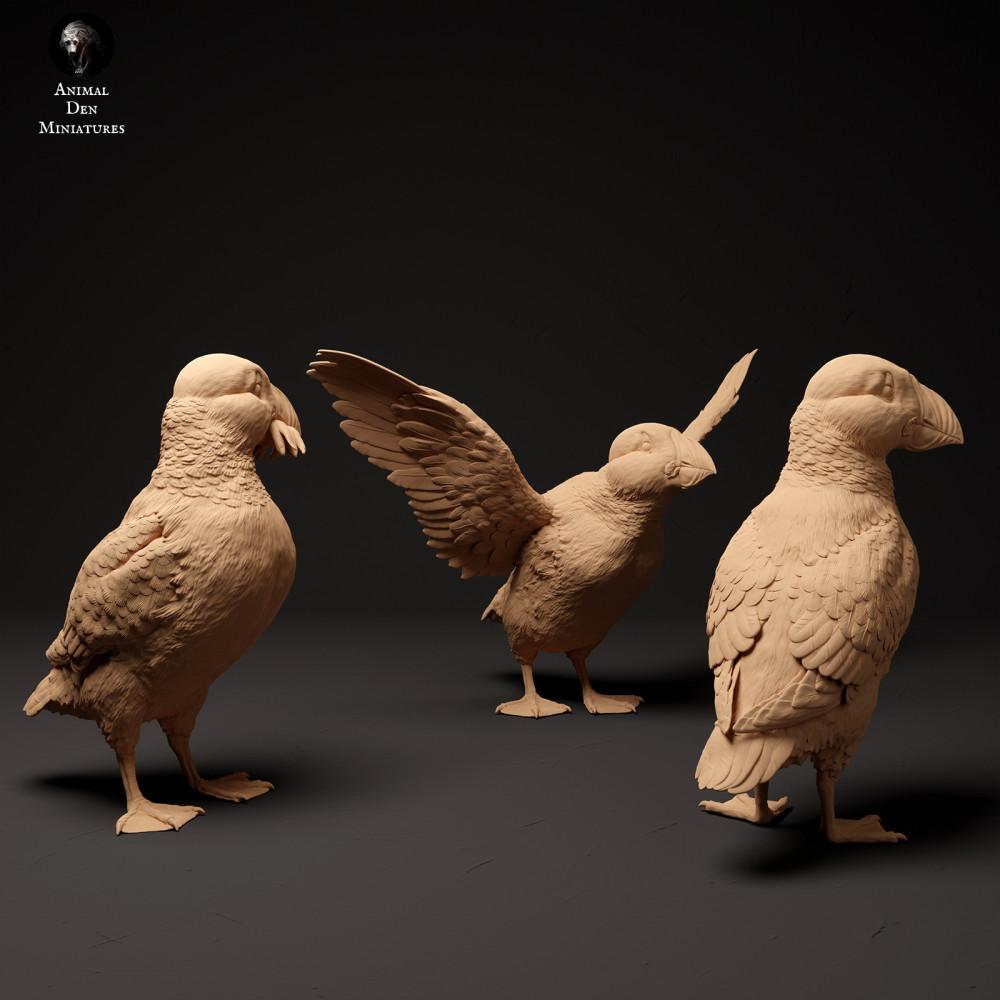 Productfoto dierenfiguur Animal Den Miniatures 0: Zeevogel dierenfiguur: Atlantische papegaaiduikers (24_01_59)