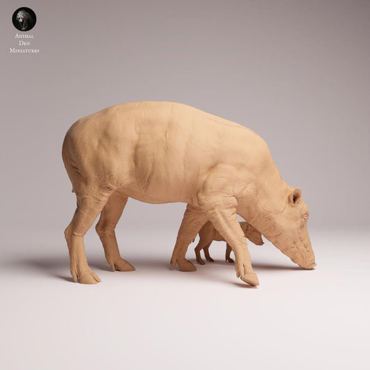 Productfoto Tabletop 28mm Lord of the Print (LotP) 0: Wilddierfiguur: Nordsulawesi-Hirscheber - Vrouw met jong (25_12_08)