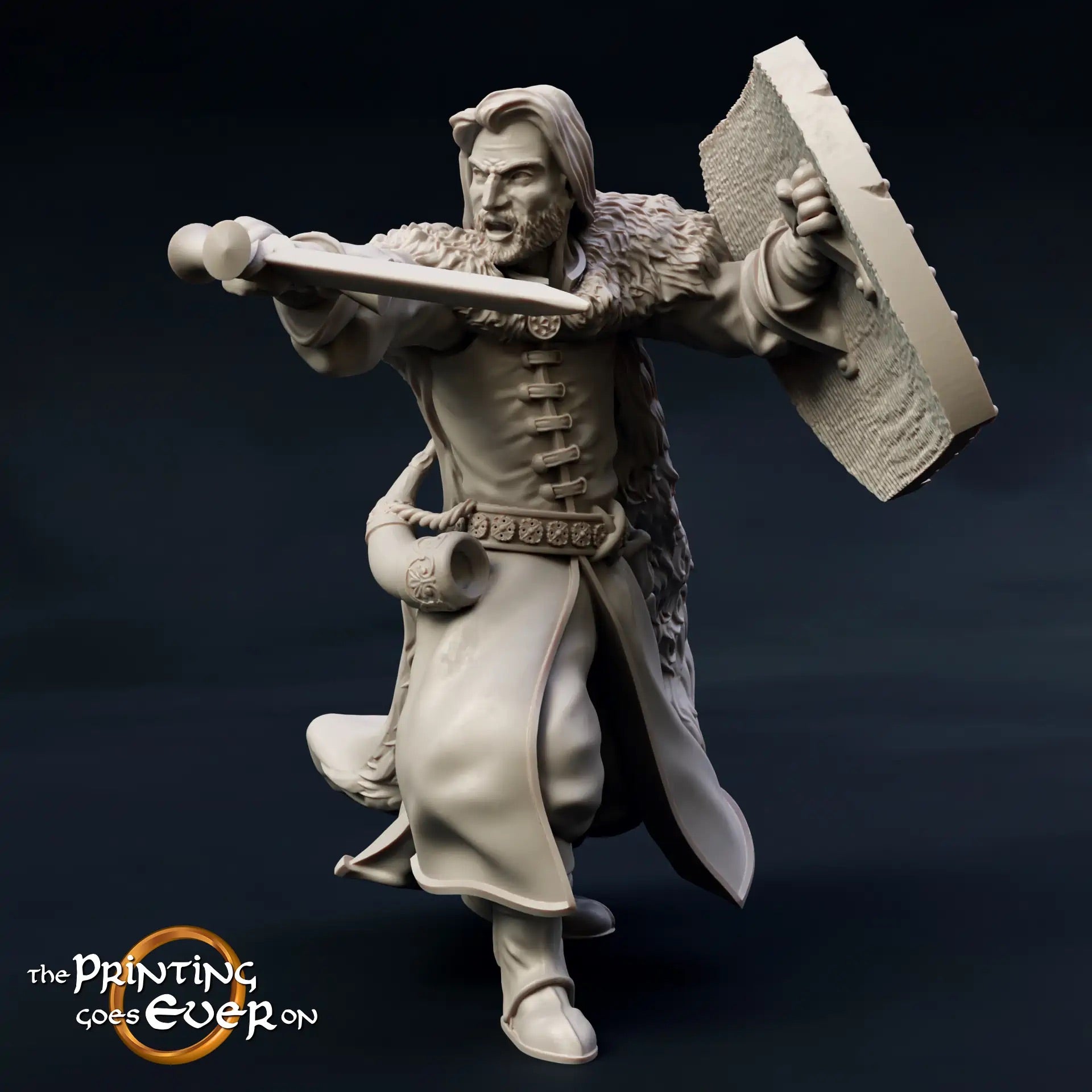Productfoto Tabletop 28mm The Printing Goes Ever On (TPGEO) 0: 9 Helden in gevechtspositie: Gefährten van mensen, elfen, dwergen en hobbits - Krijgers