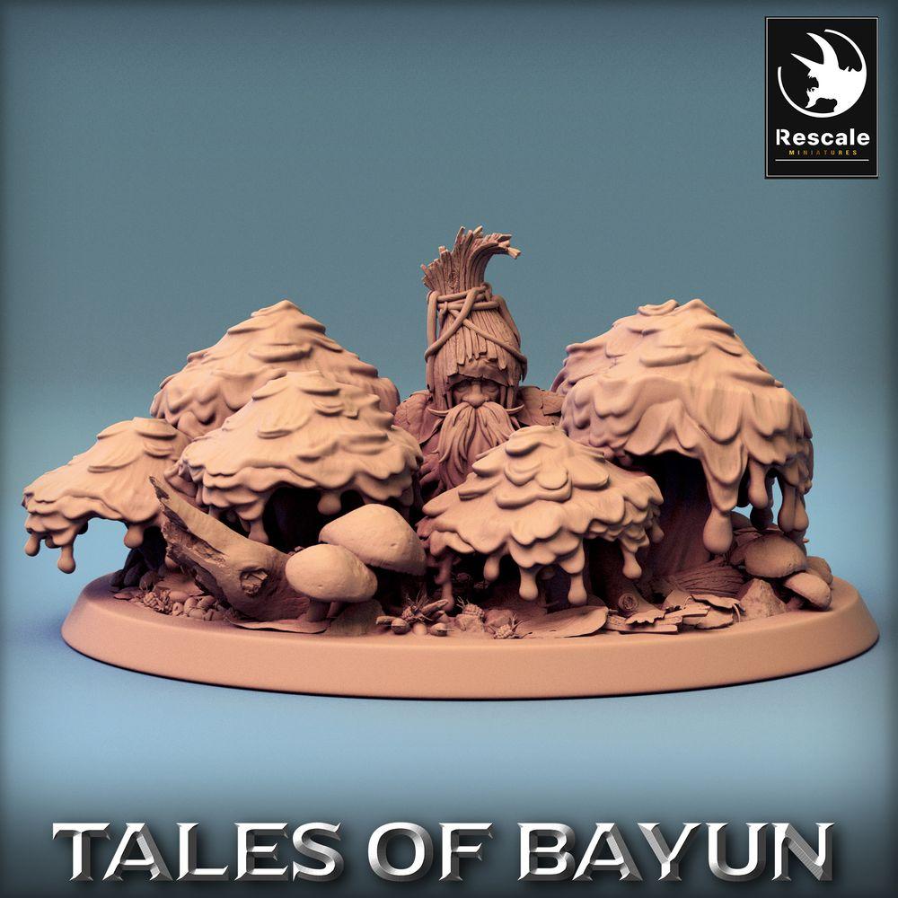 Productfoto Tabletop 28mm Lord of the Print (LotP) 0: Tabletop Miniatuur: Borovichok Verstoppertje - Bos Sjamaan in de Paddestoelboomgaard, Druïde, Bewaker van het Hain, Paddestoelenheks Diorama (24_01_A3)