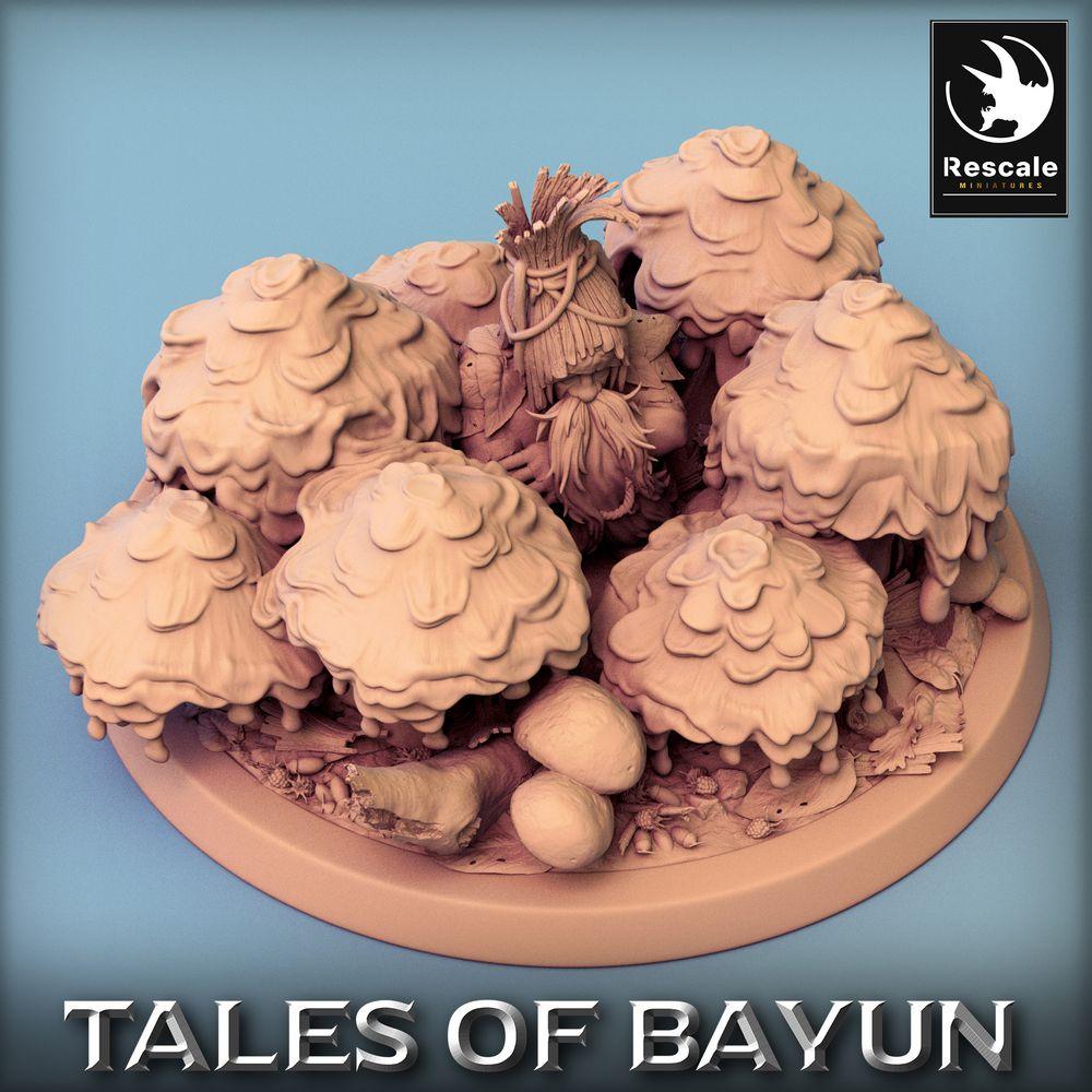 Productfoto Tabletop 28mm Lord of the Print (LotP) 0: Tabletop Miniatuur: Borovichok Verstoppertje - Bos Sjamaan in Paddenstoelenbos, Druïde, Bewaker van het Hain, Paddenstoelenheks Diorama (24_01_A3)