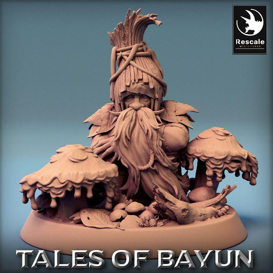 Produktfoto Tabletop 28mm Lord of the Print (LotP) 0: Tabletop Miniatur: Waldschamane und Pilzdruide, kauernd zwischen Pilzen - Borovichok (24_01_A4)