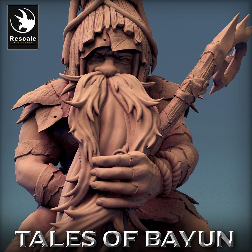 Productfoto Tabletop 28mm Lord of the Print (LotP) 0: Tabletop Miniatuur: Bos Sjamaan, Druïde en Totempriester - Speerdrager, Stammesoudste (24_01_A7)