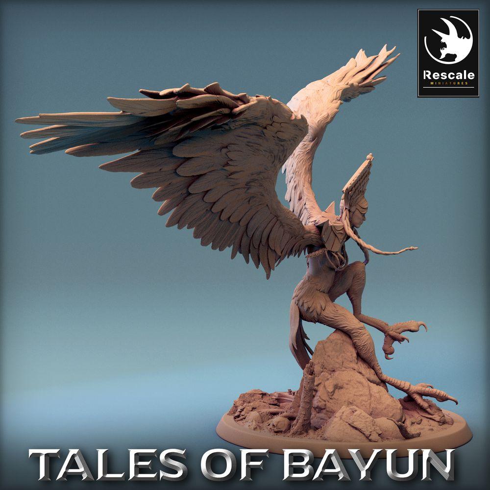 Productfoto Tabletop 28mm Lord of the Print (LotP) 0: Tabletop Miniatuur: Harpyie / Harpy Koningin, gevleugelde demon, luchtheks - Baasmonster (24_01_I1)
