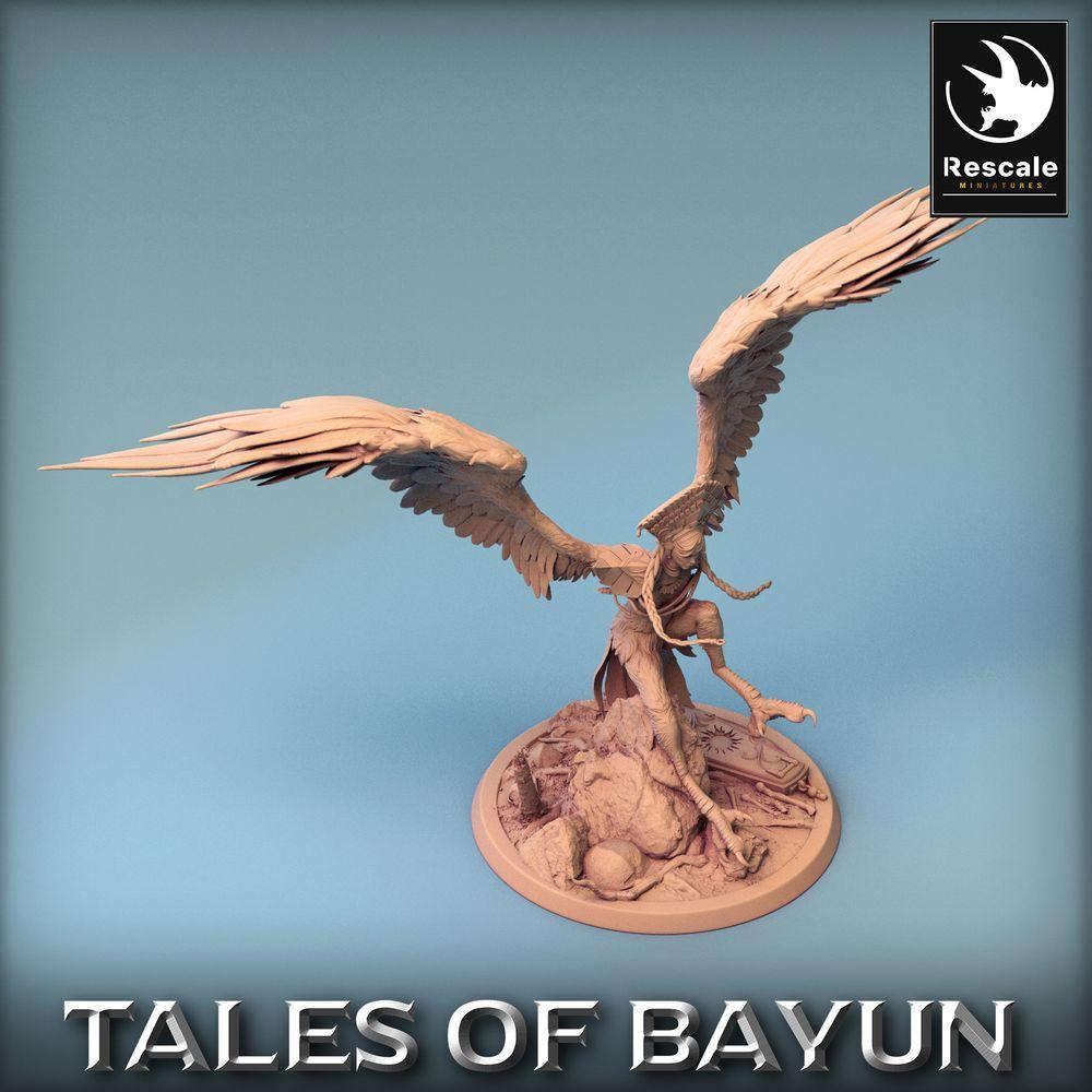 Productfoto Tabletop 28mm Lord of the Print (LotP) 0: Tabletop Miniatuur: Harpyie / Harpy Koningin, gevleugelde demon, luchtheks - Baasmonster (24_01_I1)