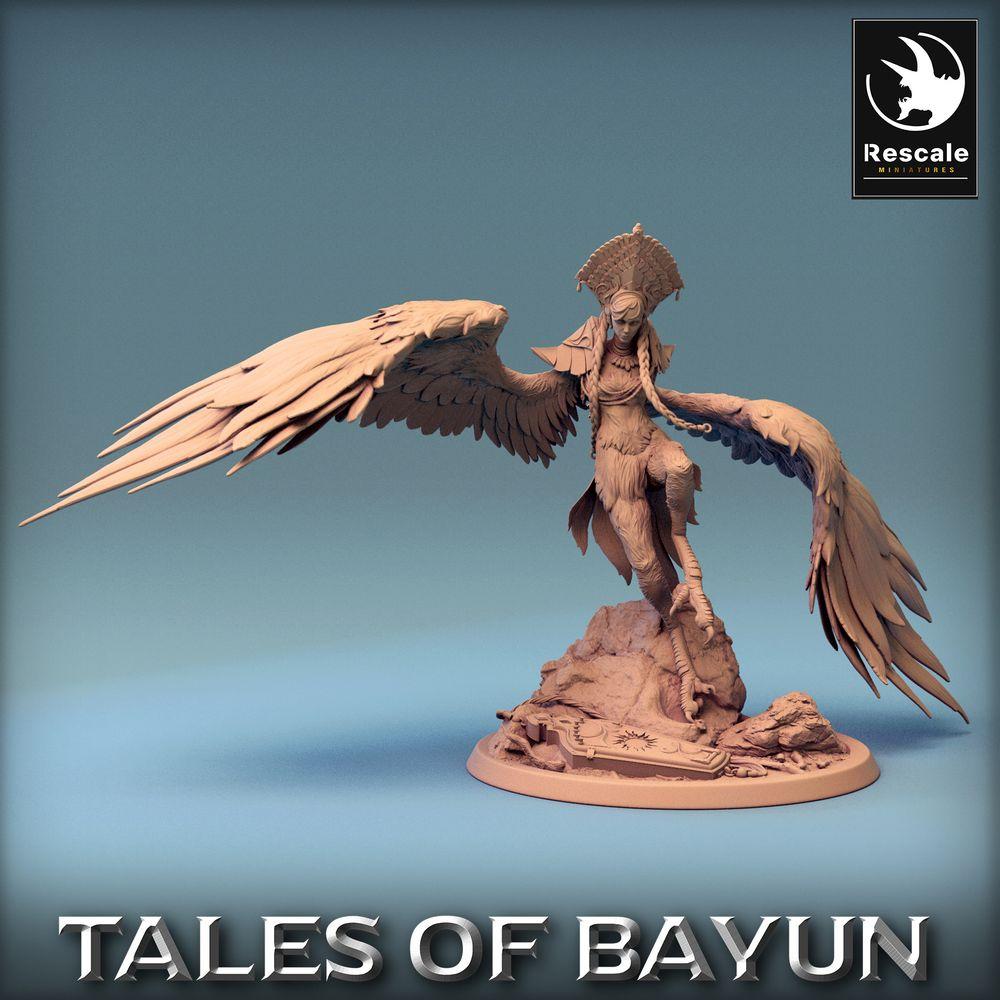 Productfoto Tabletop 28mm Lord of the Print (LotP) 0: Tabletop Miniatuur: Harpyie / Harpy in Sturzflug, Sirenenkoningin, gevleugelde demon, luchtjagerin (24_01_I5)