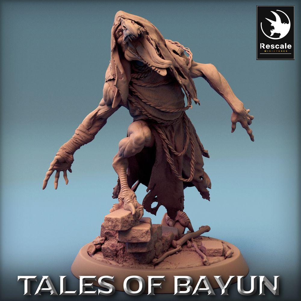 Produktfoto Tabletop 28mm Lord of the Print (LotP) 0: Tabletop Miniatur: Kikimora Ghoul, dämonischer Kultistenschamane mit Knochenmaske auf Ruinenbase (24_01_E4)