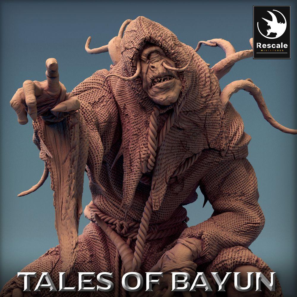 Productfoto Tabletop 28mm Lord of the Print (LotP) 0: Tabletop Miniatuur: Donkere Kultist, Demonenspreker en Necromancer - Chaospriester Baas met Tentakels (Warlock Necromancer) (24_01_C2)