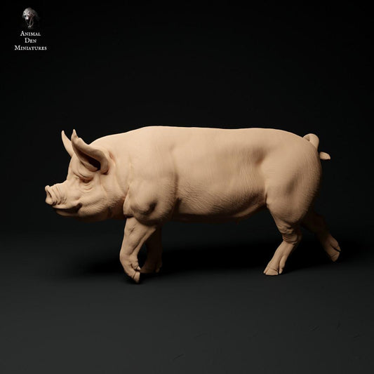 Productfoto dierenfiguur Animal Den Miniatures 0: Boerderijdierenfiguur: Berkshire-beer - lopend (24_01_63)