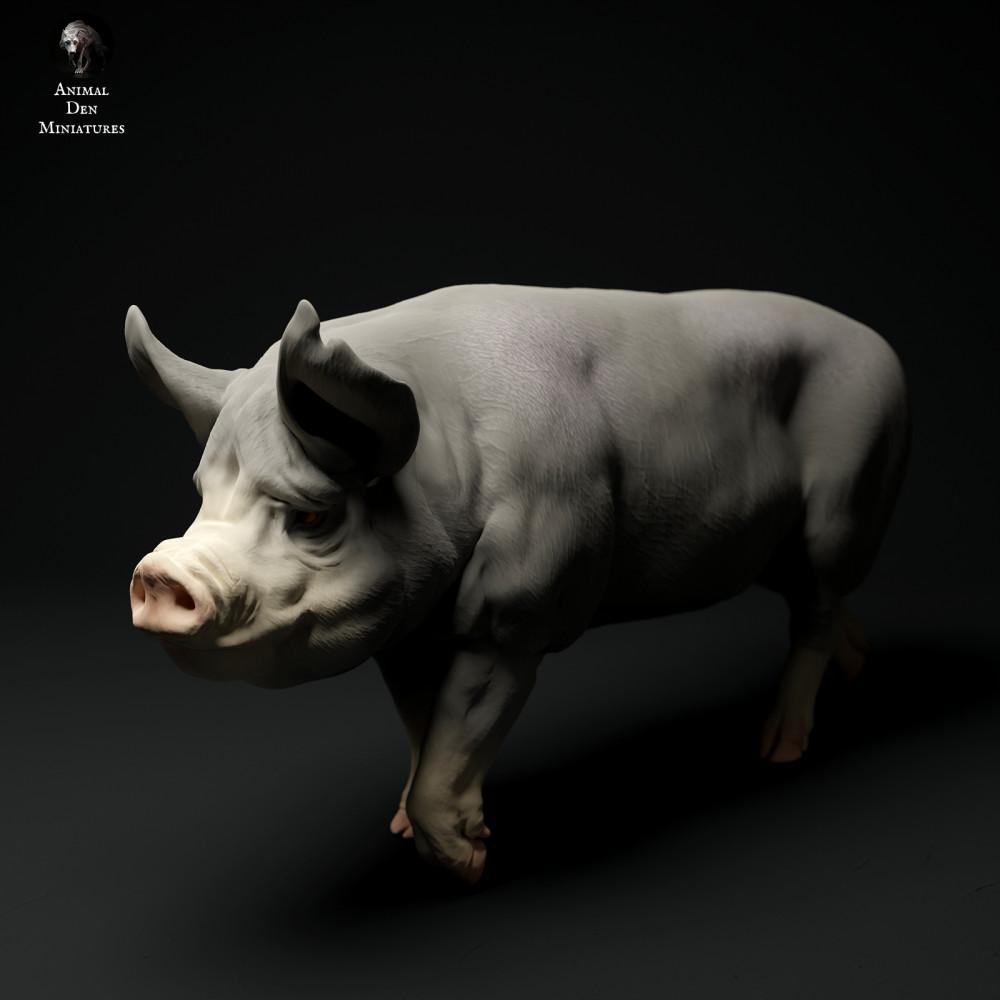 Productfoto dierenfiguur Animal Den Miniatures 2: Boerderijdierenfiguur: Berkshire-beer - lopend (24_01_63)