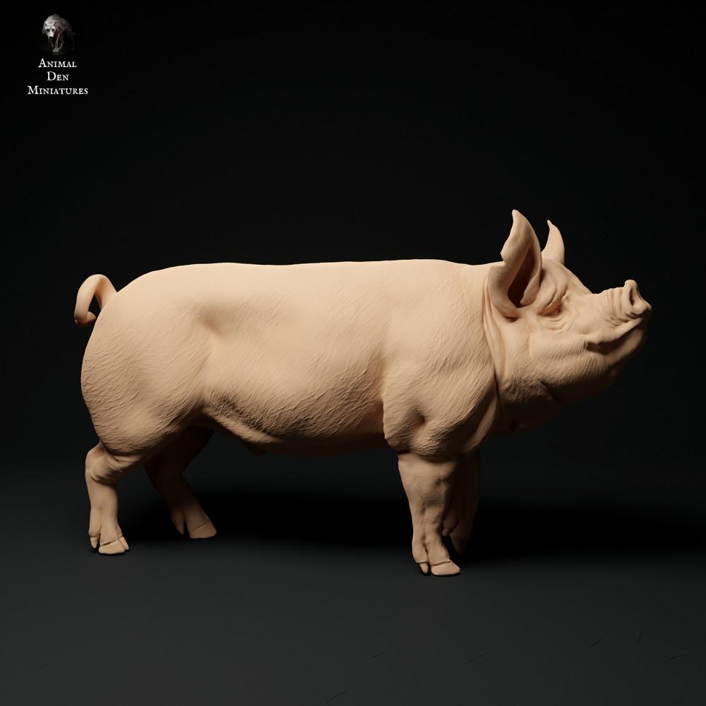 Productfoto dierenfiguur Animal Den Miniatures 0: Boerderijdierenfiguur: Berkshire-beer (24_01_64)