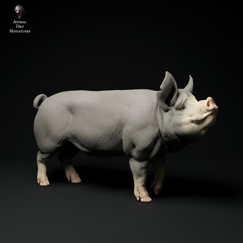 Productfoto dierenfiguur Animal Den Miniatures 2: boerderijdierenfiguur: Berkshire-beer (24_01_64)