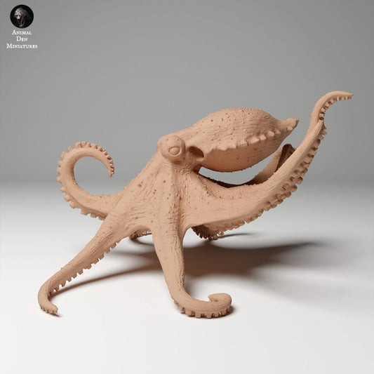 Productfoto dierenfiguur Animal Den Miniatures 0: Zeedier dierenfiguur: Grote blauwgeringde octopus - zwemmend (24_05_05)