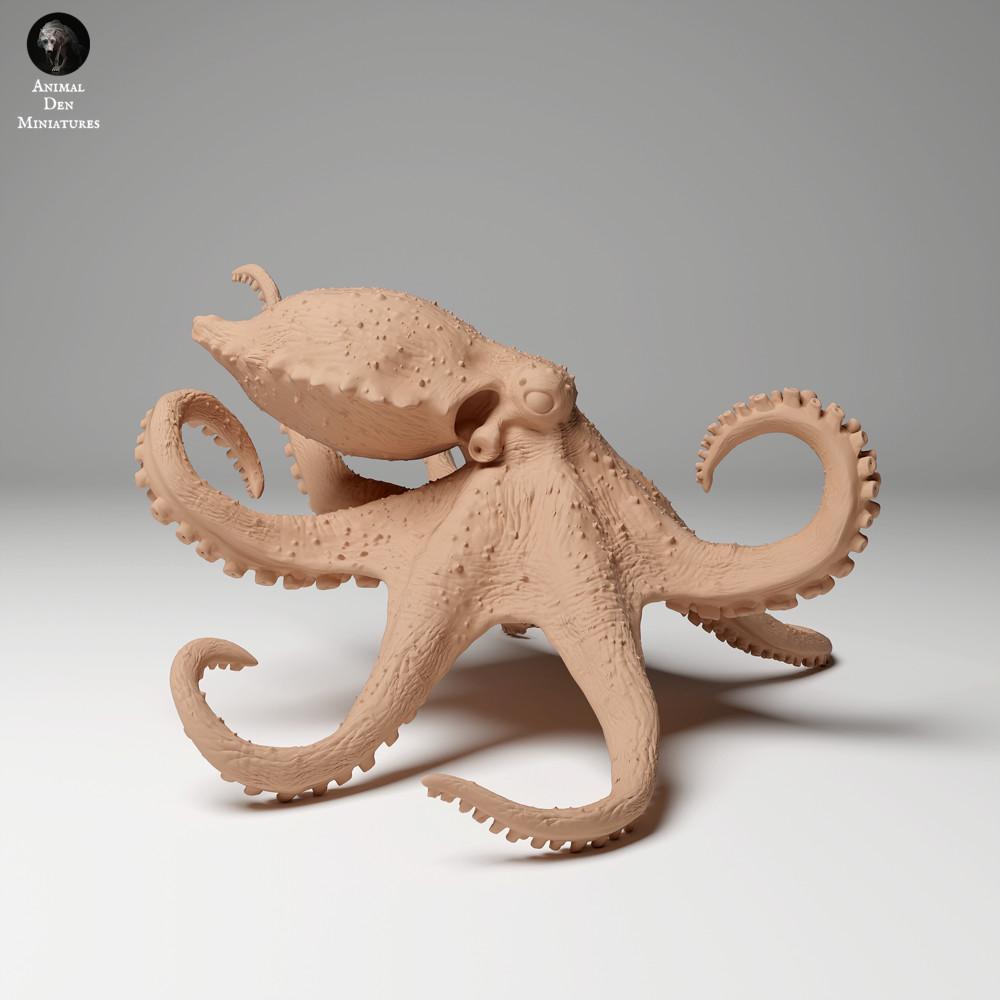 Productfoto dierenfiguur Animal Den Miniatures 1: Zeedierfiguur: Grote blauwgeringde octopus - zwemmend (24_05_05)