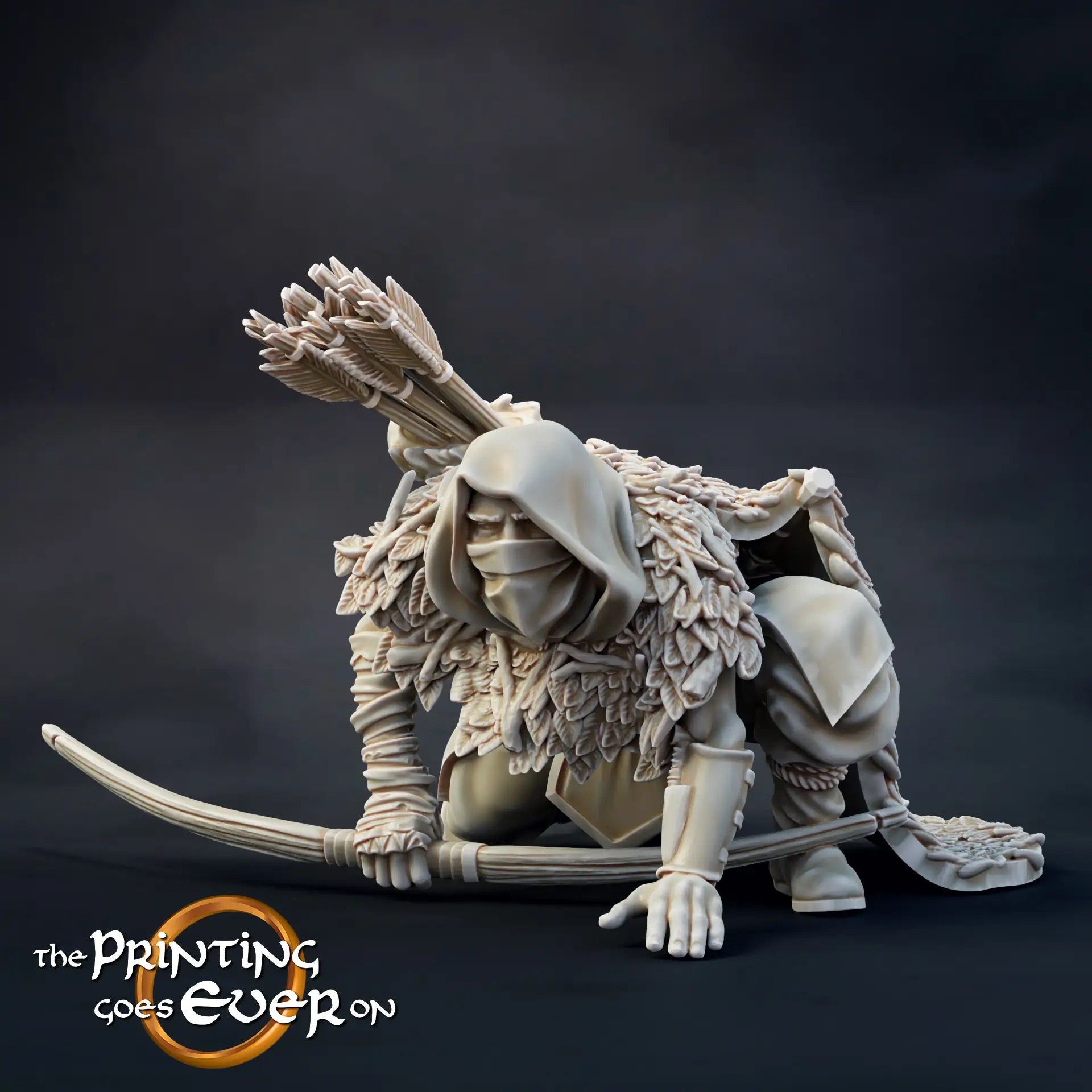 Productfoto Tabletop 28mm The Printing Goes Ever On (TPGEO) 0: Ranger uit het Noorden: Ranger uit het Woudland met zwaard, speer en boog