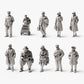 Historische stations- en spoorwegfiguren - 10 onbeschilderde harsfiguren in open overzicht