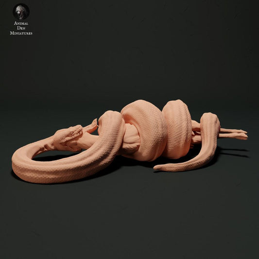 Productfoto dierenfiguur Animal Den Miniatures 0: Reptielen dierenfiguur: Donkere tijgerpython - eet een muntjak (23_05_11)