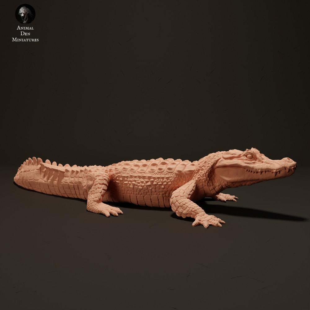 Productfoto dierenfiguur Animal Den Miniatures 0: Reptielen dierenfiguur: Zwarte kaaiman - zonnend (23_06_07)