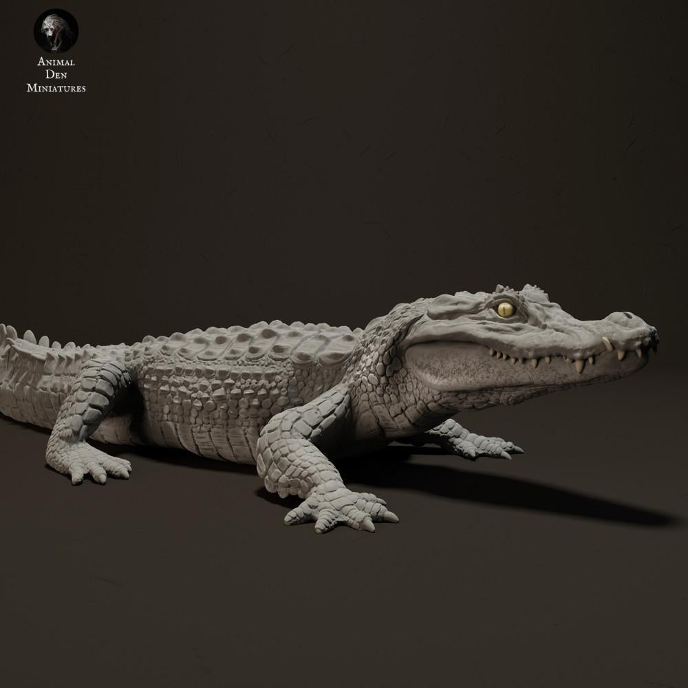 Productfoto dierenfiguur Animal Den Miniatures 2: reptielenfiguur: zwarte kaaiman - zonnebadend (23_06_07)