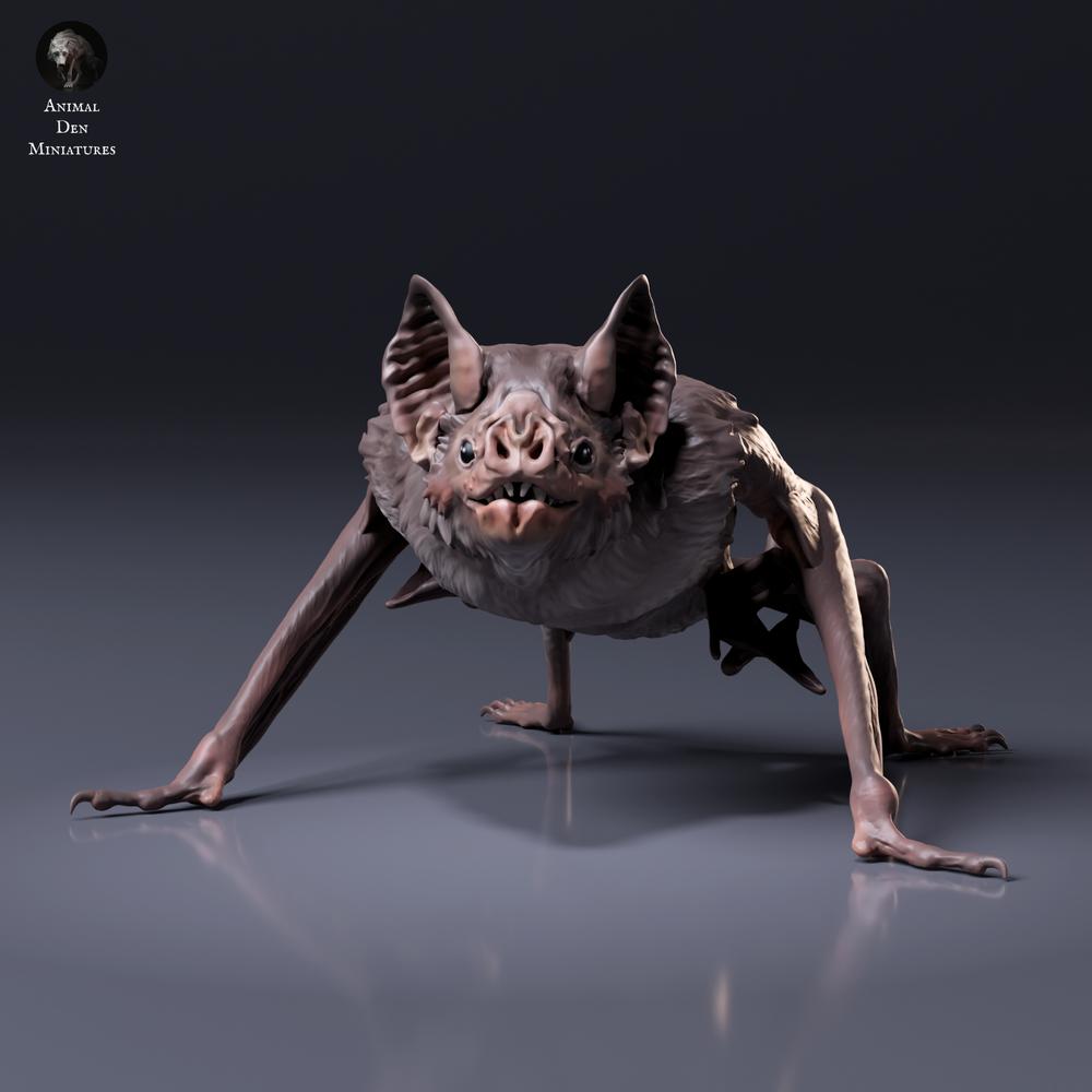 Productfoto dierenfiguur Animal Den Miniatures 5: Vleermuisdierenfiguur: gewone vampier - gehurkt (26_10_04)
