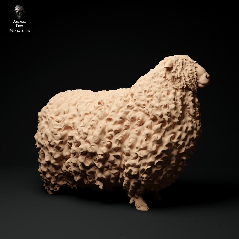 Productfoto dierfiguur Animal Den Miniatures 1: Boerderijdierfiguur: Devon-en-Cornwall-langwolram (24_01_61)