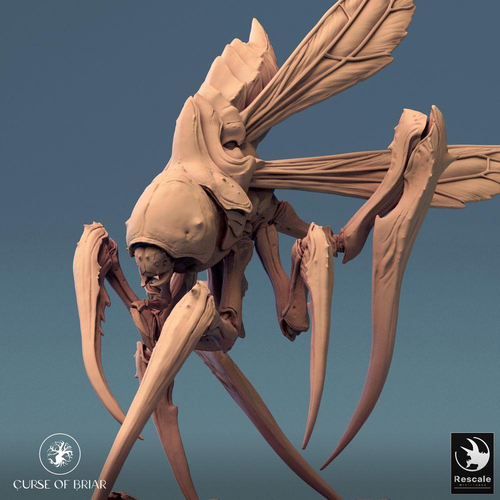 Productfoto Tabletop 28mm Lord of the Print (LotP) 0: Tabletop Miniatuur: Fyrionis - insectachtige verschrikkingen, mantis-monster en vleugeldier met sikkelklauwen, Dungeon-baas (24_07_D2)