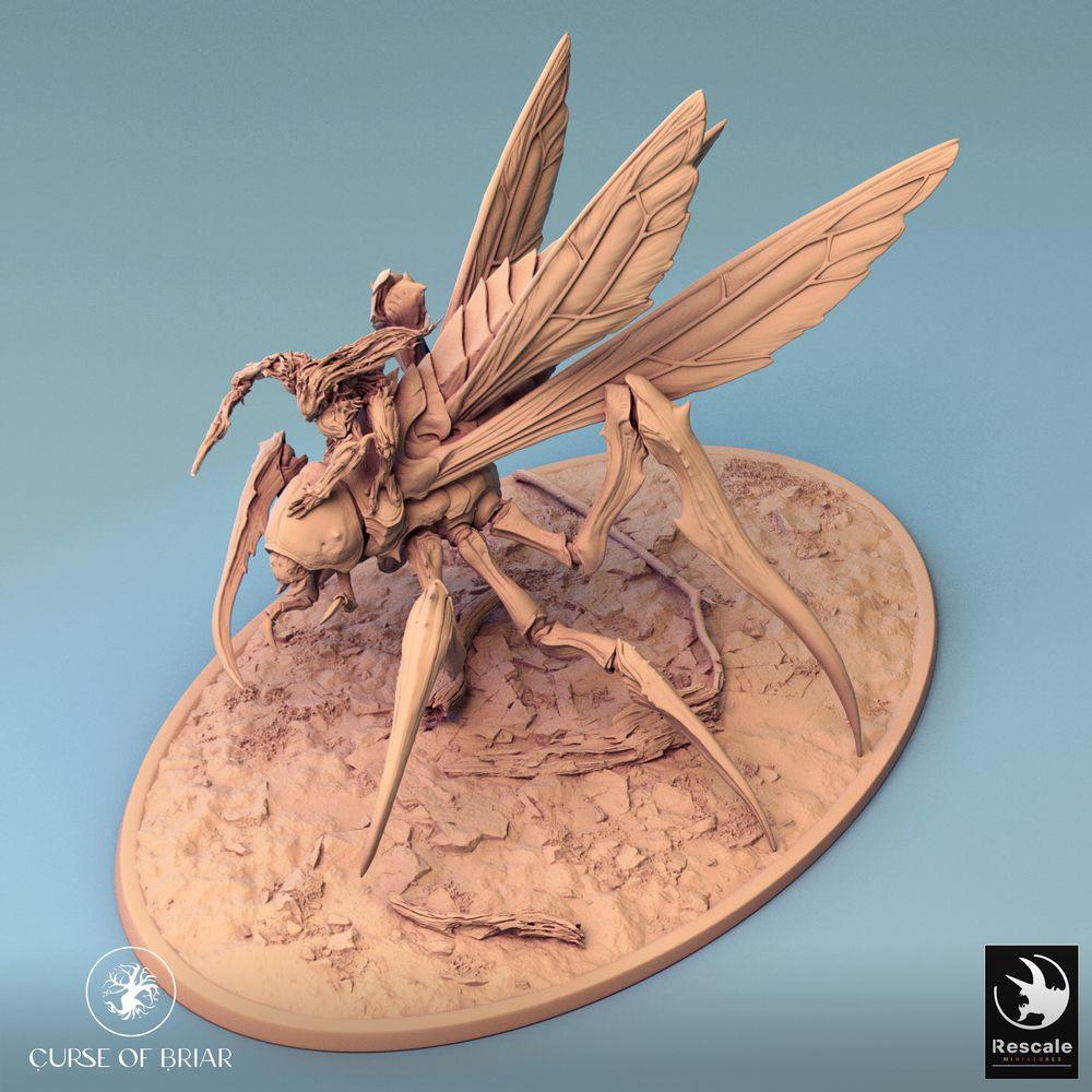 Produktfoto Tabletop 28mm Lord of the Print (LotP) 0: Tabletop Miniatur: Insektenreiter auf geflügeltem Monstermount, Schwarmreiter-Boss, Chitin-Krieger mit Knochenklinge, Beastmaster Insect Rider (24_07_D4)