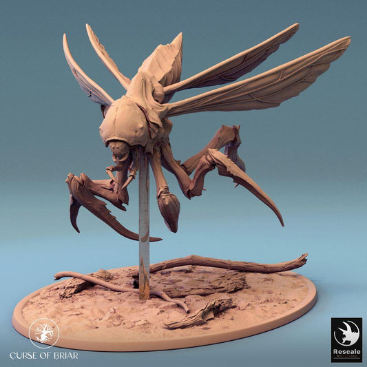 Productfoto Tabletop 28mm Lord of the Print (LotP) 0: Tabletop Miniatuur: Insectoïde Grote Beest - Reuzenwesp Mantis-Demon met Zeis Scharen, Vliegend Baas Monster voor Dungeon Encounter en Skirmish Wargaming (Fyrionis Fly) (24_07_D5)