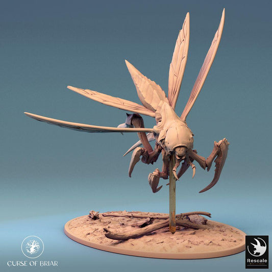 Productfoto Tabletop 28mm Lord of the Print (LotP) 0: Tabletop Miniatuur: Insectoïde Vliegend Beest - Mantiscreatuur met Scherpe Armen, Zwermcreatuur, Reuzenwesp Giant Wasp (24_07_D8)