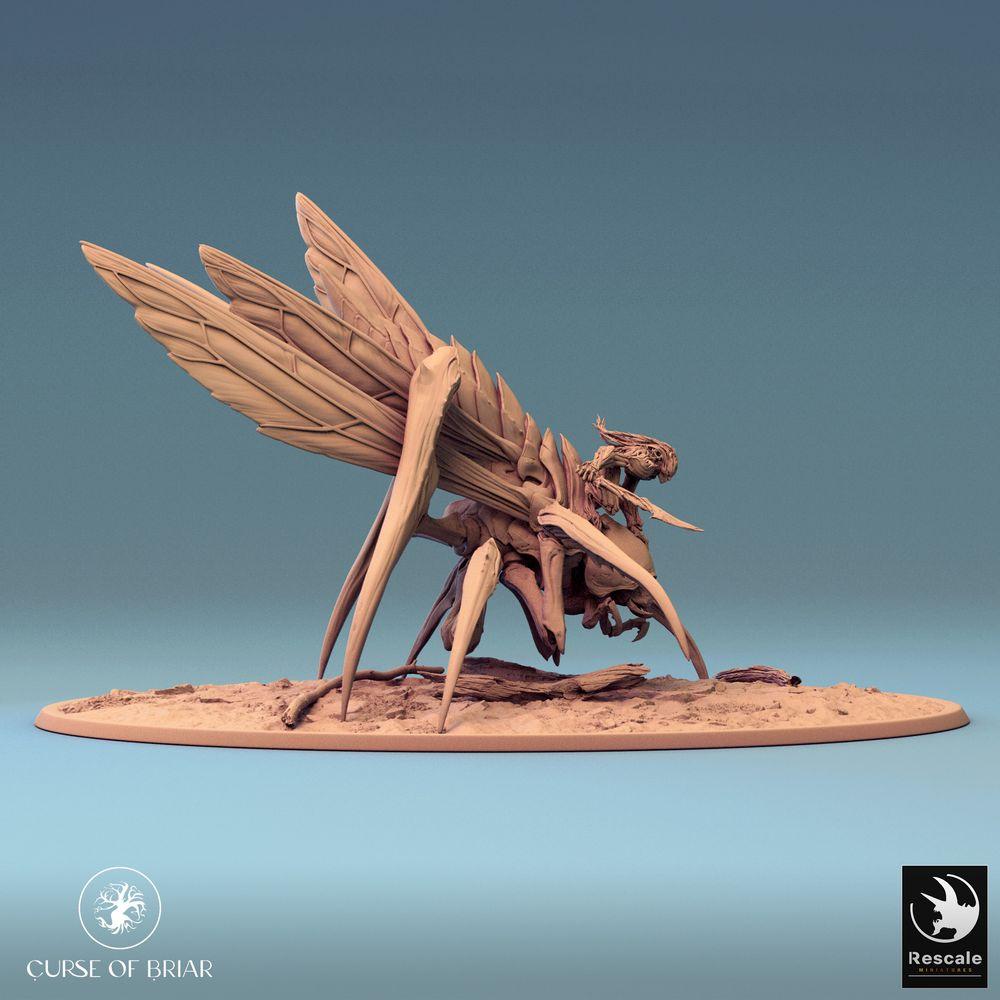 Produktfoto Tabletop 28mm Lord of the Print (LotP) 0: Tabletop Miniatur: Insektenreiter auf Riesenmantis, Wespenreiter, Schwarmreiter, Chitinbestie als Mount, Bossmonster (24_07_D6)