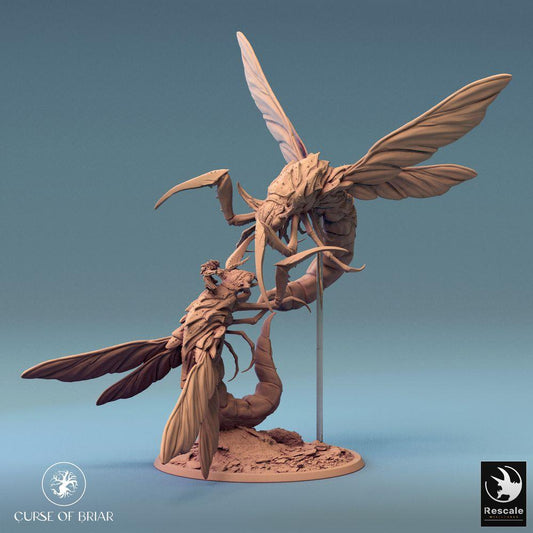 Productfoto Tabletop 28mm Lord of the Print (LotP) 0: Tabletop Miniatuur: Skycutter Battle Luchtgevecht, insectachtige vliegende monster, enorme wesp/hornet-beest, zwermkoningin, baas tegenstander (24_07_E1)