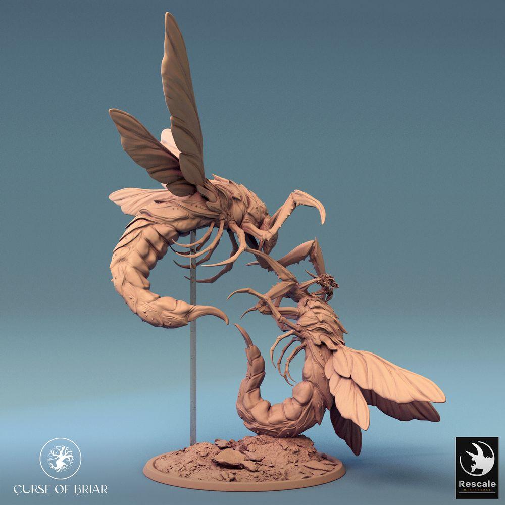 Productfoto Tabletop 28mm Lord of the Print (LotP) 0: Tabletop Miniatuur: Skycutter Battle Luchtgevecht, insectachtige vliegende monster, enorme wesp/hornet-beest, zwermkoningin, baas tegenstander (24_07_E1)