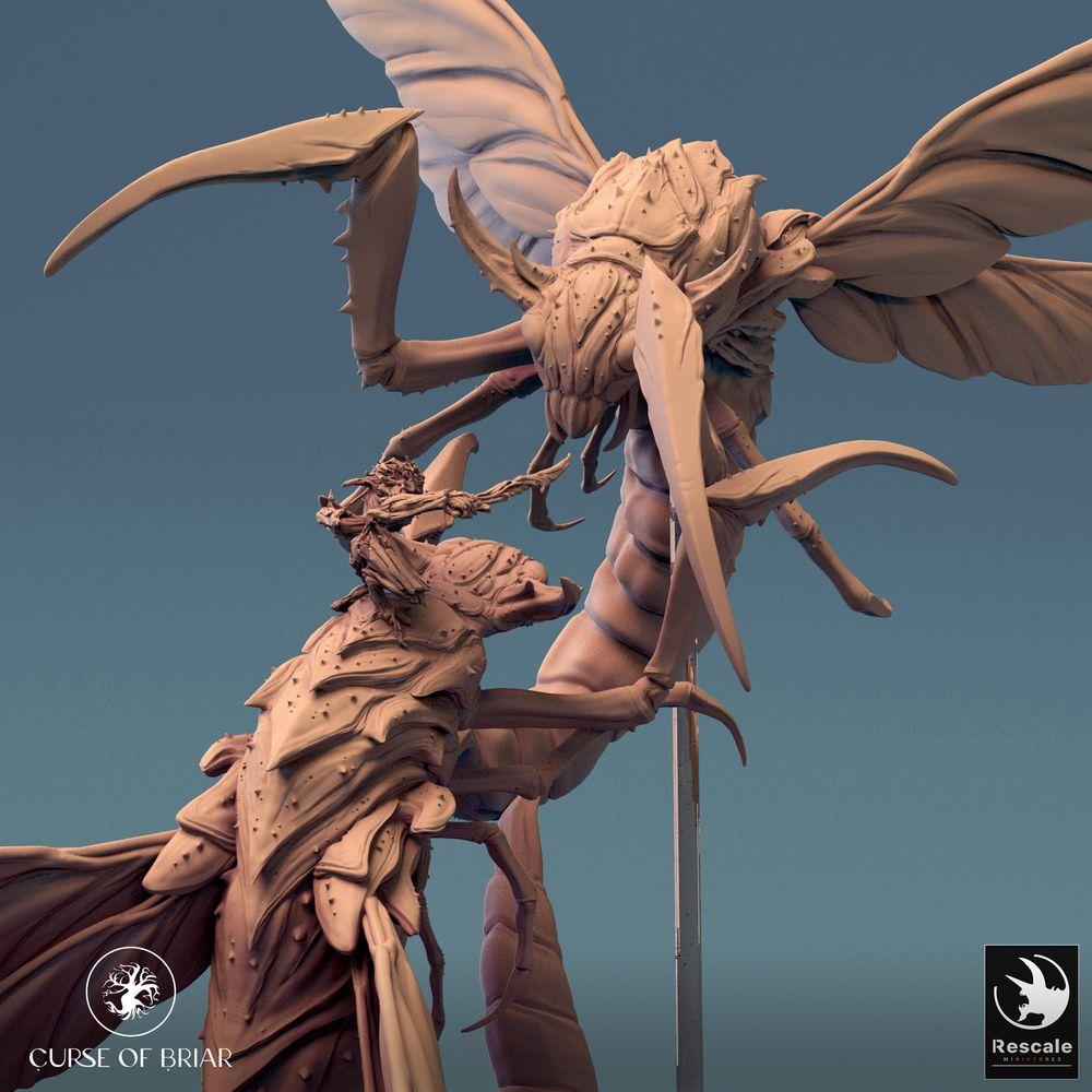 Productfoto Tabletop 28mm Lord of the Print (LotP) 0: Tabletop Miniatuur: Skycutter Battle Luchtgevecht, insectachtige vliegende monster, enorme wesp/hornet-beest, zwermkoningin, eindbaas (24_07_E1)