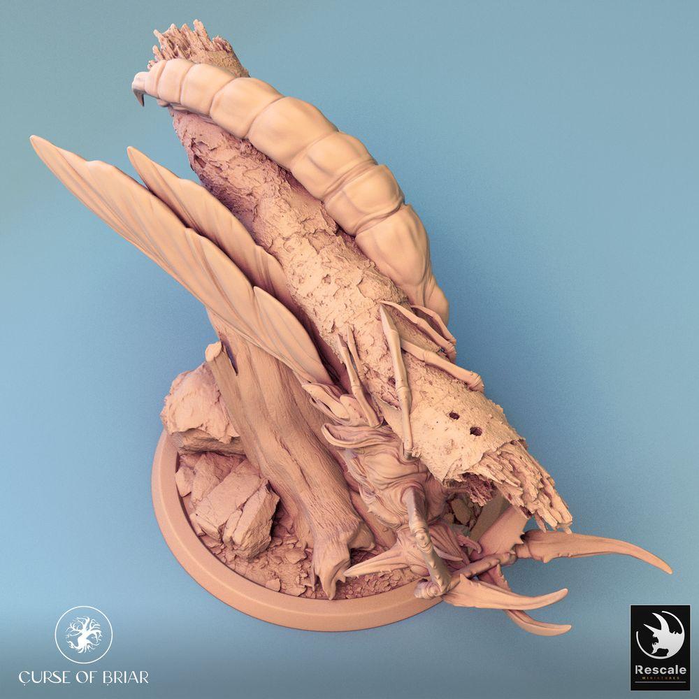 Productfoto Tabletop 28mm Lord of the Print (LotP) 0: Fantasy figuur: Reuzenkever-monster, Scharabäus-baas, insectachtige bosbeest (24_07_E2)