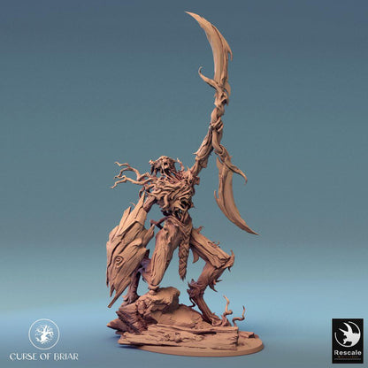 Productfoto Tabletop 28mm Lord of the Print (LotP) 0: Fantasy Figuur: Dornenwächter - Bosgeest-Krijger met Sikkel en Schild, Plantenmonster, Wortelcreatuur (24_07_C4)