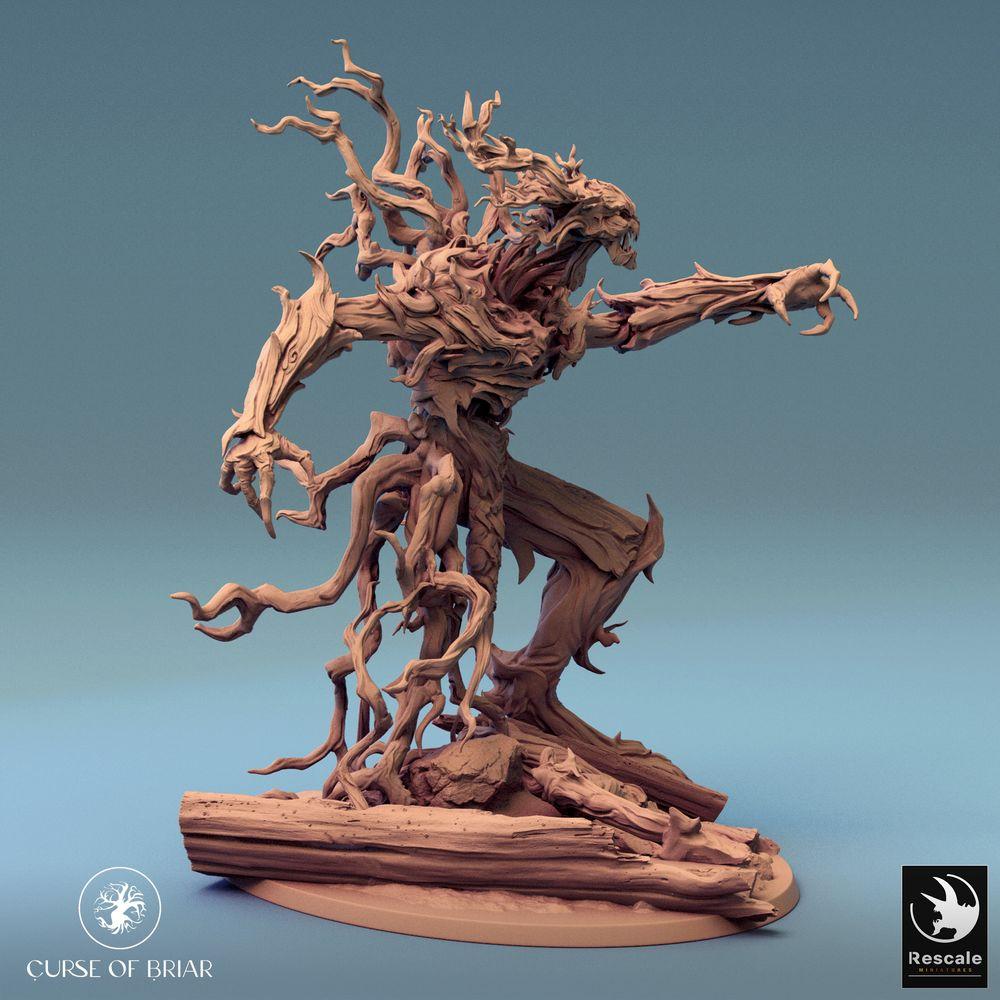 Productfoto Tabletop 28mm Lord of the Print (LotP) 0: Tabletop figuur: Bosgeest Doornkolos - woedende plantencreatuur, natuurgolem, rankenmonster, baasmonster (24_07_C5)