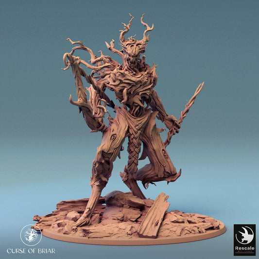 Productfoto Tabletop 28mm Lord of the Print (LotP) 0: Tabletop Miniatuur: Bosgeest, Wortelgolem, Doornwachter met Speer (24_07_C7)