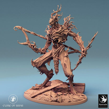 Productfoto Tabletop 28mm Lord of the Print (LotP) 0: Tabletop Miniatuur: Bosgeest, Wortelgolem, Doornwachter met Speer (24_07_C7)